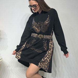 vestido animal print Charlize negro