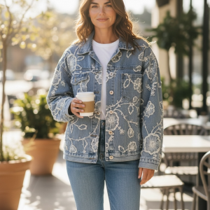 cazadora jeans italy bordada