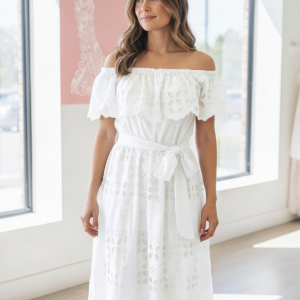 Vestido bordado inglés blanco