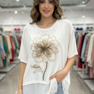 camiseta oversize flor / 2 colores